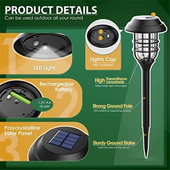SOLPEX Solar Step Lights for Outside, 24 LEDs Solar Fence Lights SOLPEX Solar Step Lights for Outside, 24 LEDs Solar Fence Lights